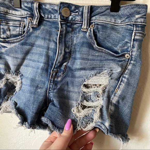 American Eagle | High Rise Crochet Pocket Shorts - Picture 2 of 7